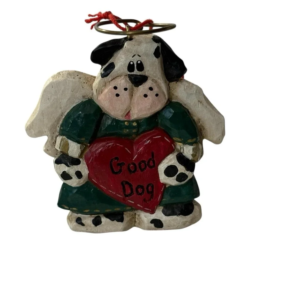 Eddie Walker Dog Angel Christmas Ornament Heart Good‎ Dog Halo Cottage Animal